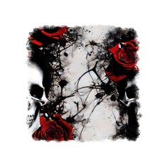 Sticker decorativ, Craniu, Rosu, 55 cm, 6637ST foto
