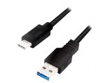 Cablu USB 3.2 A la C 0,15m negru 5Gbps 15W 3A