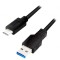 Cablu USB 3.2 A la C 0,15m negru 5Gbps 15W 3A