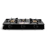 Cumpara ieftin Aragaz din sticlă cu 3 ochiuri, aprindere piezo, exterior, Broman