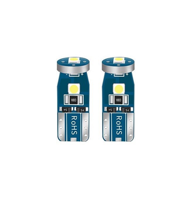 Set 2 Becuri LED T10, 3 SMD, W5W,12V, Pentru Pozitie, Plafoniere, Portbagaj, Lumina Alb 6000k