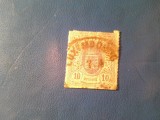 Timbru Luxemburg -1859 ,Emblema , 10c stampilat
