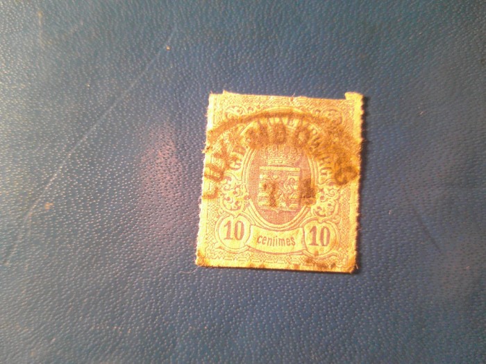 Timbru Luxemburg -1859 ,Emblema , 10c stampilat