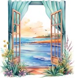 Cumpara ieftin Sticker decorativ Ocean, Albastru, 62 cm, 8302ST-2, Oem
