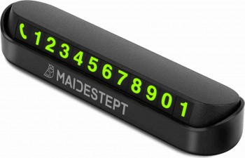 Afisaj numar telefon suport bord masina pozitie deschis/inchis cifre magnetice fosforescente plastic 13x3x2 cm negru foto