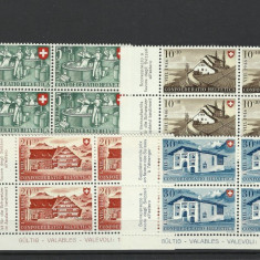 Elvetia MNH 1946 - MI 471/74 X4 Peisaje cabane - rar