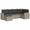 Set canapele de gradina cu perne, 6 piese gri deschis poliratan