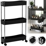 Salon de coafură salon de cosmetică asistent universal dulap cărucior pe roți masă cu roți negru HL-6413-BLACK