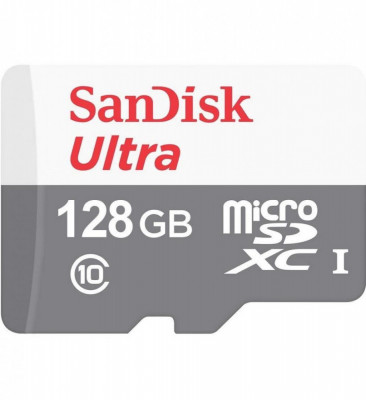 Card de memorie sandisk 128gb uhs-i class 10 80mb/s + adaptor foto