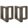 Picioare Masa Cafea Otel Natural T 2 Buc 30x25x31cm Ajustabile, Set Montaj Inclus