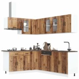Set de dulapuri de bucătărie 11 piese &bdquo;Kalmar&rdquo; Lemn vechi lemn