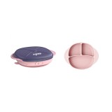Farfurie silicon cu capac , mov, U-Grow