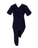 Costum Medical Pe Stil, Bluemarin cu Elastan, 97% Bumbac, Model Sanda - L, 3XL, Bleumarin