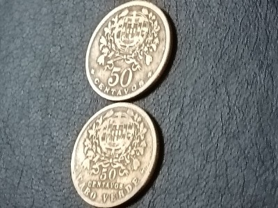 Lot 2 monede Portugalia, Capul Verde, 50 centavos 1930 + 1930 Cape (Cabo) Verde. Discount conform descriere [10 - 20 %. Vezi descrierea.]. foto