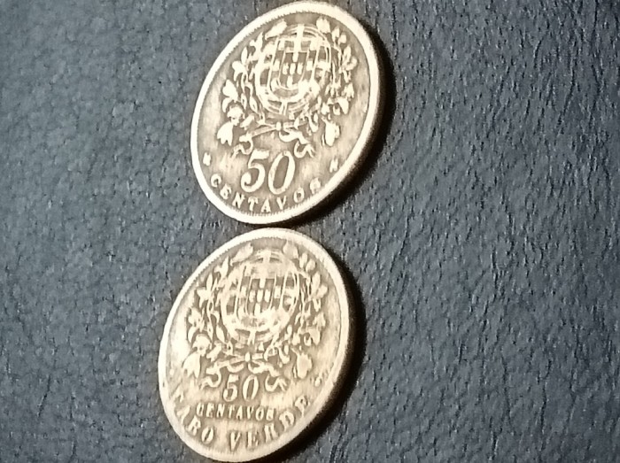 Lot 2 monede Portugalia, Capul Verde, 50 centavos 1930 + 1930 Cape (Cabo) Verde. Discount conform descriere [10 - 20 %. Vezi descrierea.].