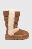 Cumpara ieftin UGG cizme de zapada din piele intoarsa Classic Chillapeak Tall culoarea maro, 1145990