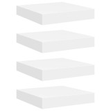 Cumpara ieftin Rafturi de perete suspendate, 4 buc., alb, 23x23,5x3,8 cm, MDF