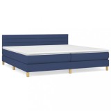 Cumpara ieftin Pat box spring cu saltea, albastru, 200x200 cm, textil