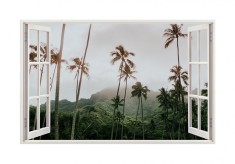 Autocolant decorativ, Fereastra, Natura si peisaje, Multicolor, 85 cm, 2022ST foto
