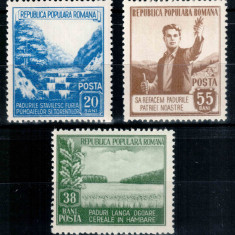 Romania 1953, LP 348, Luna padurii, serie cu sarniera, MH*