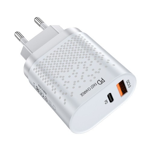 Incarcator Retea cu 2 Porturi Usb Ultra Charge 1x Usb 3.0 si 1x Usb Tip Csi Priza Inteligent cu Incarcare Super Rapida Compatibil Universal, Alb Alb 5