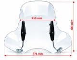 Cumpara ieftin Parbriz moto / scuter universal 58 x 41 x 67.5 cm (prindere ghidon)