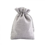 Saculet rustic imitatie iuta pentru cadouri, 10 x 12 cm Gri perlat, Crisalida