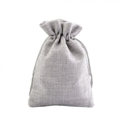 Saculet rustic imitatie iuta pentru cadouri, 10 x 12 cm Gri perlat foto