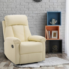 HOMCOM fotoliu recliner cu spatar rabatabil, piele ecologica, 80×97×107cm