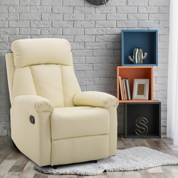 HOMCOM fotoliu recliner cu spatar rabatabil, piele ecologica, 80&times;97&times;107cm