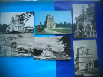HOPCT LOT NR 256 MANASTIREA CURTEA DE ARGES -6 CARTI POSTALE-RPR-CIRCULATE foto