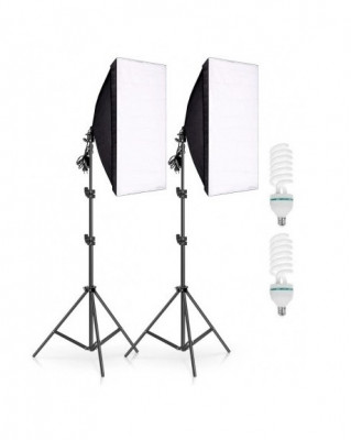 Kit foto studio,2 lumini softbox,trepiezi 200 cm inclusi foto