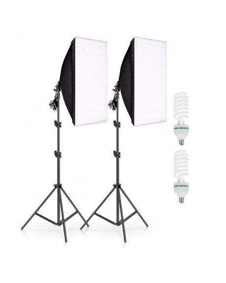 Kit foto studio,2 lumini softbox,trepiezi 200 cm inclusi