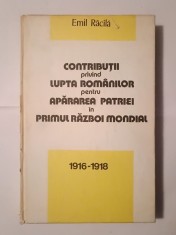 Emil Răcilă - Contribuții privind lupta rom&acirc;nilor pentru apărarea patriei &icirc;n Primul Război Mondial 1916-1918