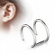 Piercing fals pentru ureche ? inel dublu argintiu