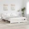 vidaXL Cadru de pat cu headboard Alb 180 x 200 cm Lemn masiv de pin 3394217