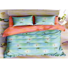 Lenjerie de pat pentru o persoana cu husa de perna dreptunghiulara, Ocean, bumbac mercerizat, multicolor