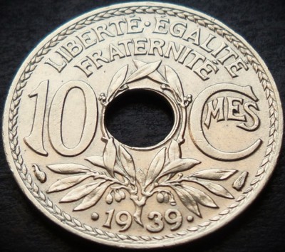 Moneda istorica 10 CENTIMES - FRANTA, anul 1939 * cod 2157 foto