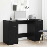 VidaXL Birou cu sertar Stejar negru 133 x 50 x 75 cm Lemn compozit
