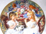 FARFURIE DECORATIVA PORTELAN BRADEX EDITIE LIMITATA CU CERTIFICAT AUTENTICITATE USA 1991 - THE TEA PARTY 21.5 CM