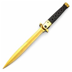 Briceag tip Stiletto, deschidere manuala, DEPOX&reg;, lungime 33 cm, lama metalica, auriu