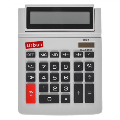 Calculator Urban, 8 cifre, Panou Solar, Afișaj LCD, Gri foto
