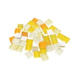 Set 35 pietre decorative de mozaic din sticla Crisalida, 10 x 10 mm, Galben