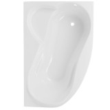 Cada baie asimetrica, pe colt, varianta montaj pe dreapta, West Ivory, acril, 150 x 100 cm