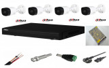 Sistem supraveghere video exterior 4 camere Dahua 2MP IR 20m, DVR Dahua, accesorii incluse SafetyGuard Surveillance