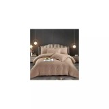 Cumpara ieftin Lenjerie de Pat Dublu Cu Elastic - 100% Bumbac Damasc 6 Piese- JO171 Cappuccino