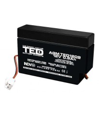 Acumulator AGM VRLA 12V 0.9Ah plumb acid 96x25x62 mm cu fir TED