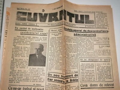 ZIAR CUVANTUL- BRAILA 13 AUGUST 1939 -DIRECTOR MARCEL STANESCU foto