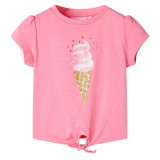 Tricou pentru copii, roz fosforescent, 140, vidaXL