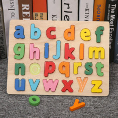 Puzzle lemn litere mici colorate de la A la Z foto